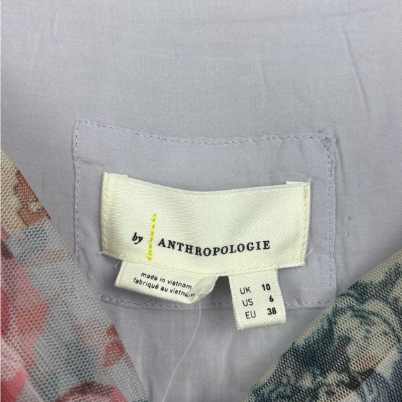 Anthropologie High-Low Tulle Women Garden Floral Watercolor Size6 Romantic Skirt - Picture 7 of 13